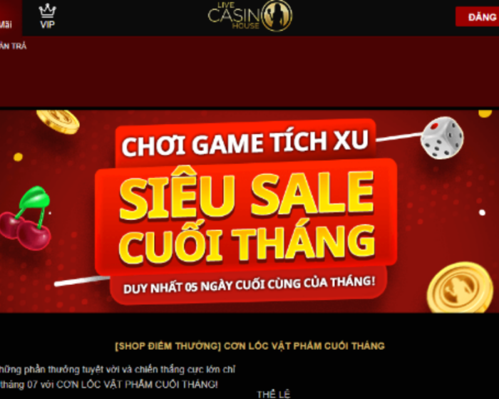 Cơ hội chiến thắng với khuyến mãi của Live casino house